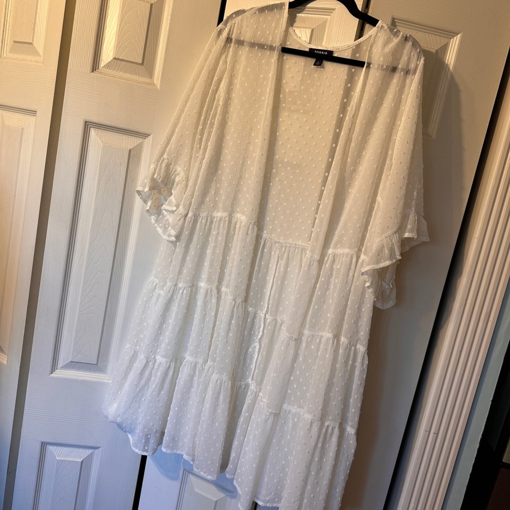 Sheer White Ruffle Top
